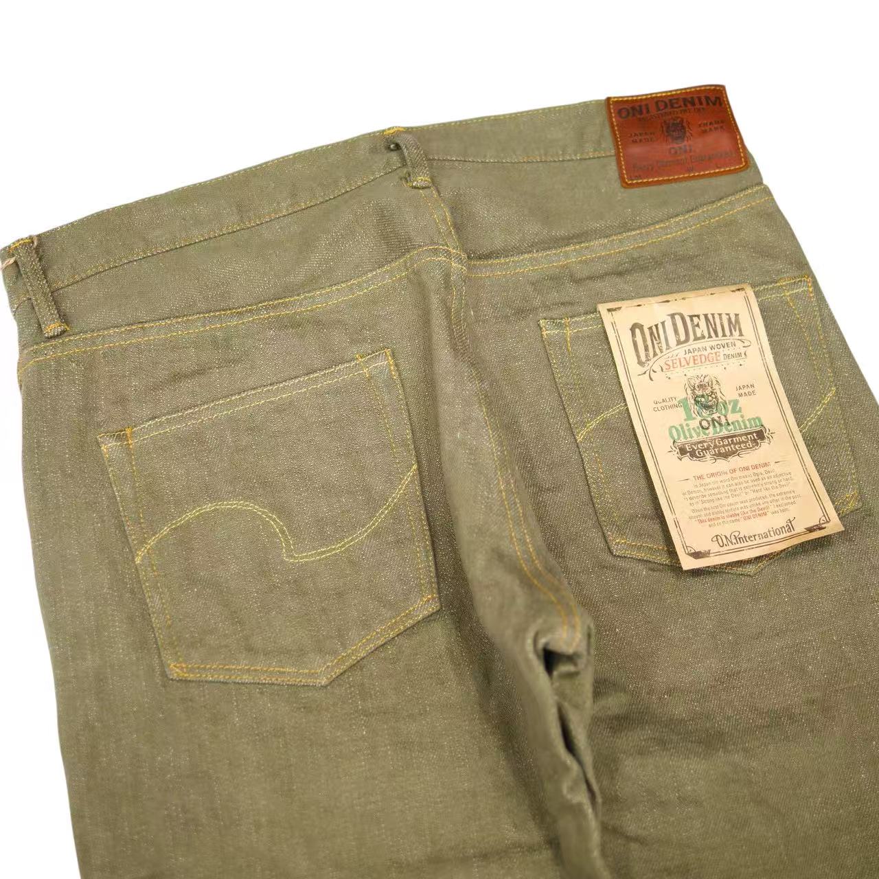 鬼デニム ONI DENIM【ONI-270OLD-18】 18ozオリーブデニム