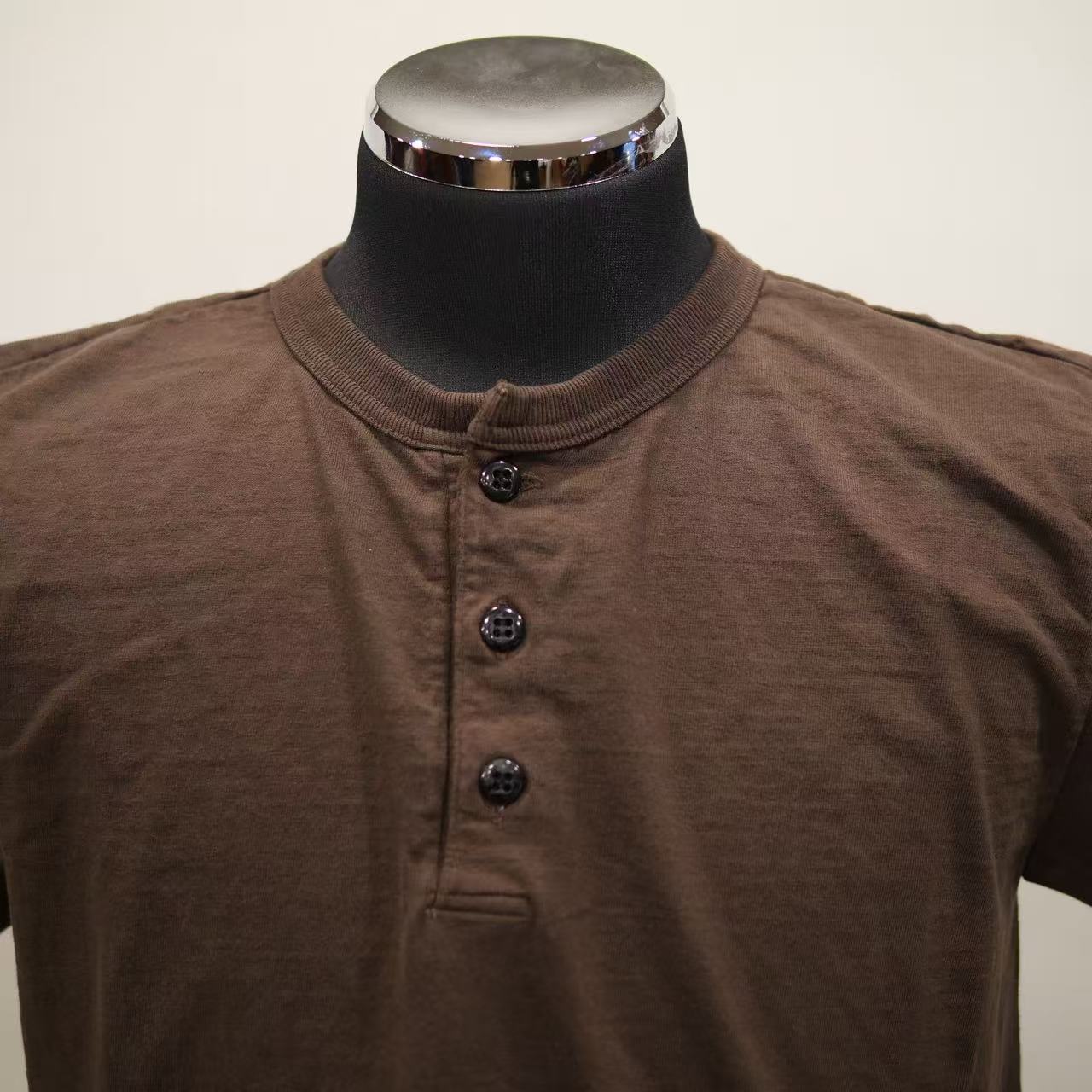 STUDIO D'ARTISAN  石川台吊編み天竺ヘンリーネックTシャツ【8205】
