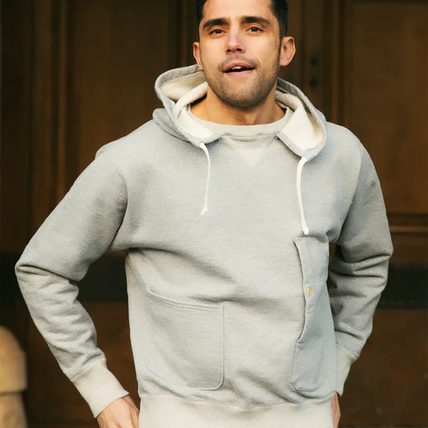 PREQUEL  C1009 Sweat Hoodie   スウェットフーディー   グレ－/ネイビー