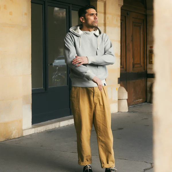 PREQUEL  C1009 Sweat Hoodie   スウェットフーディー   グレ－/ネイビー