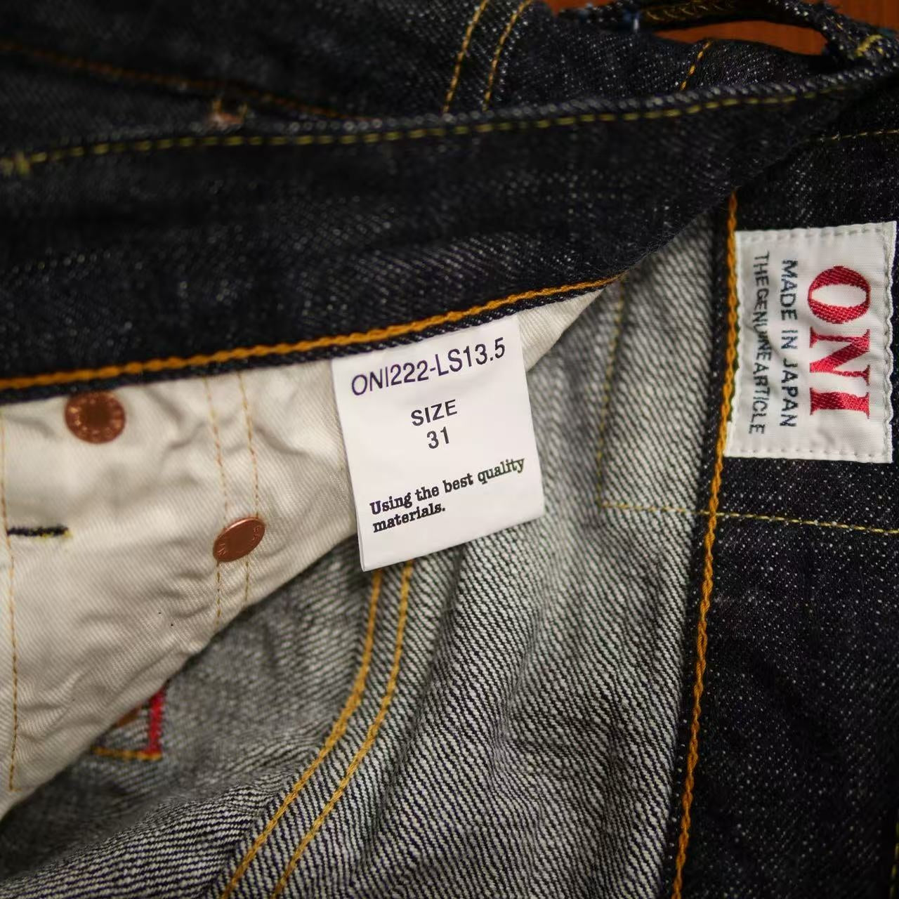 鬼デニム ONI DENIM 13.5oz. ロングスラブデニム スーパーワイドストレート ジーンズ ワンウォッシュ 【ONI-222-LS13.5】