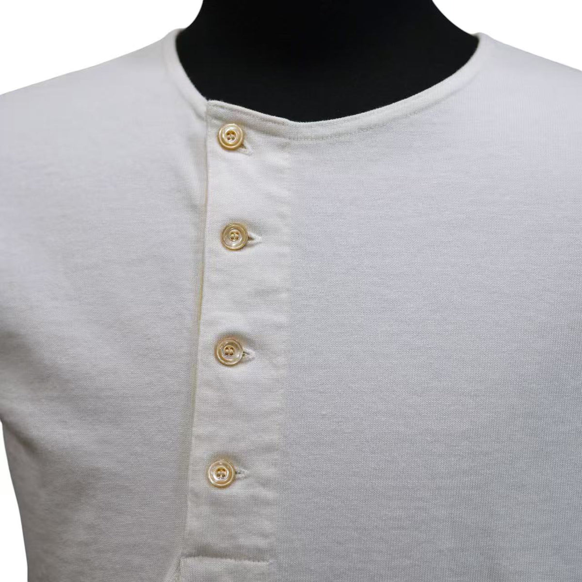 PREQUEL　C1016 Stiff Cotton Henley T-shirt  ヘンリーTシャツ