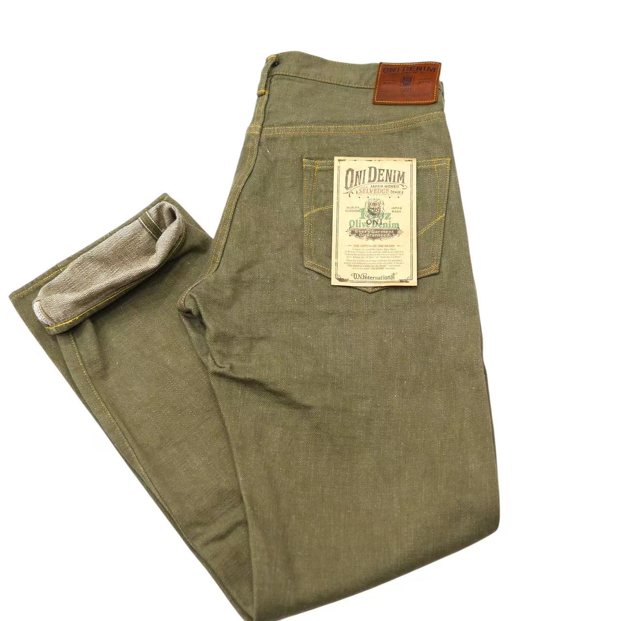 鬼デニム ONI DENIM【ONI-270OLD-18】 18ozオリーブデニム　