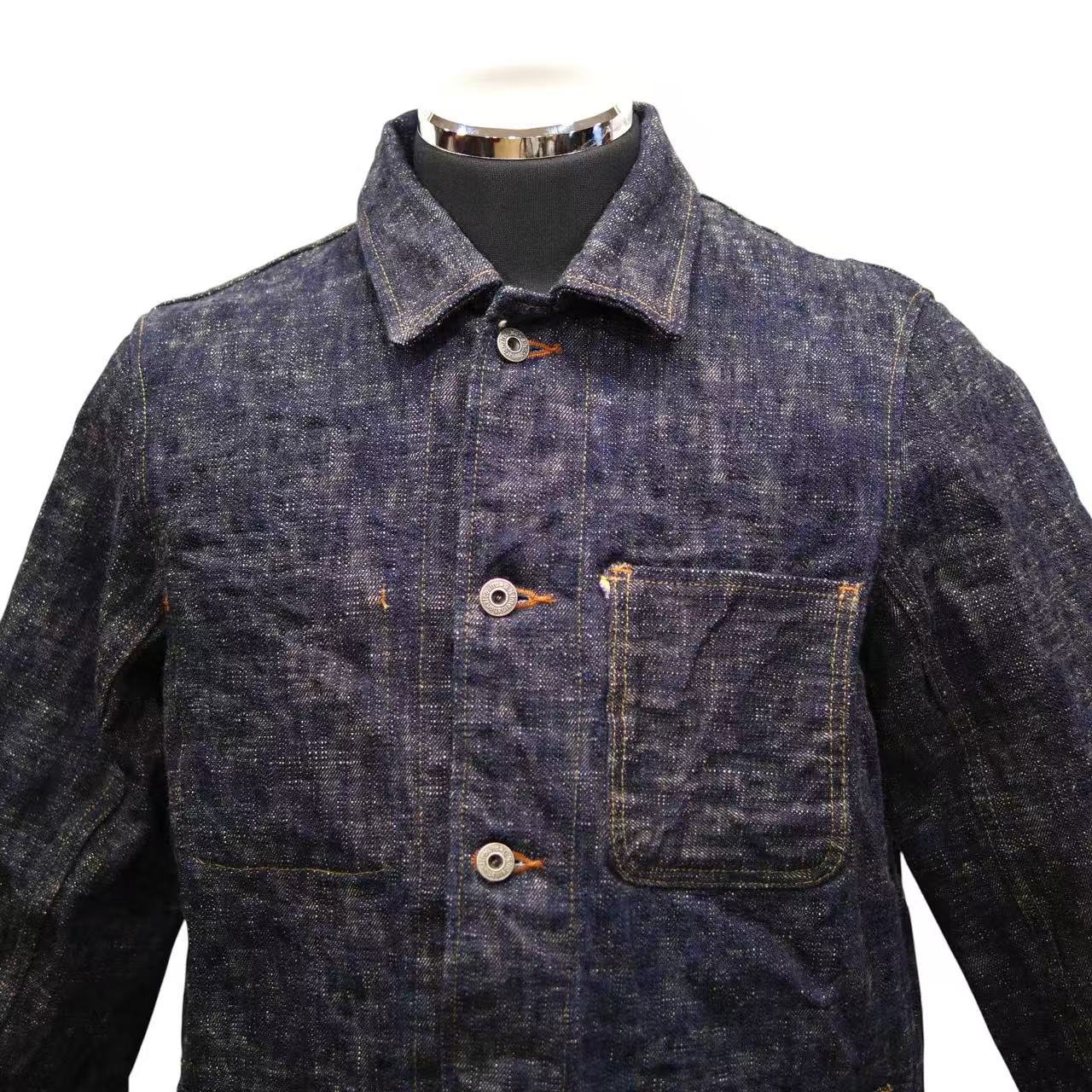ONI DENIM 鬼デニム カバーーオールジャケット 17oz鬼絣デニム 03502-kasuri