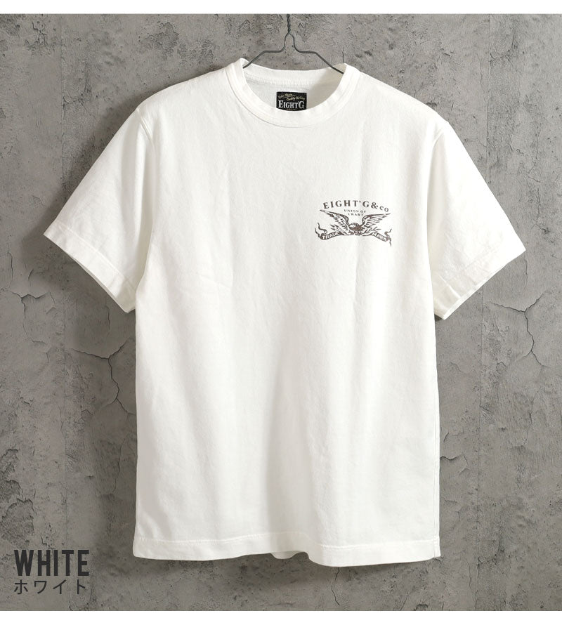 EIGHT-G(エイトジー)　SHORT SLEEVE T-SHIRT "UNION OF CRAFT" プリント半袖Tシャツ8ST-40