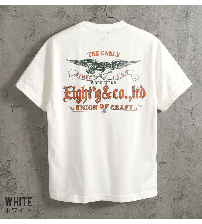 EIGHT-G(エイトジー)　SHORT SLEEVE T-SHIRT "UNION OF CRAFT" プリント半袖Tシャツ8ST-40