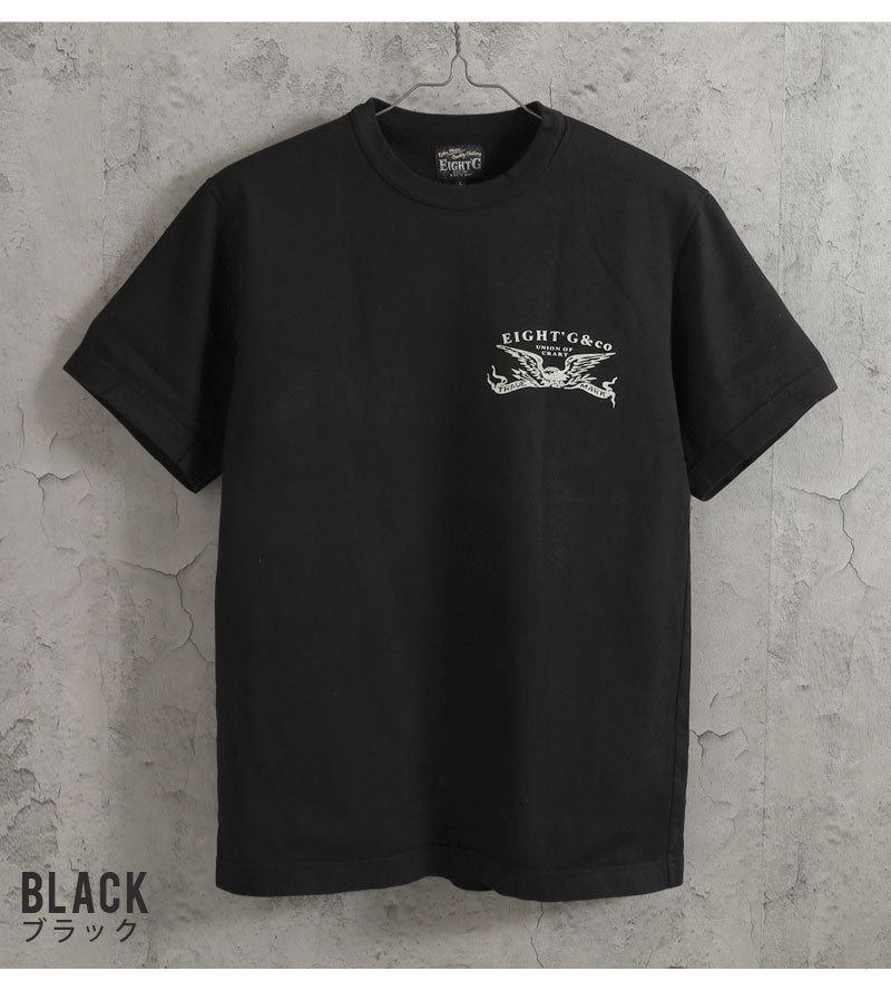 EIGHT-G(エイトジー)　SHORT SLEEVE T-SHIRT "UNION OF CRAFT" プリント半袖Tシャツ8ST-40
