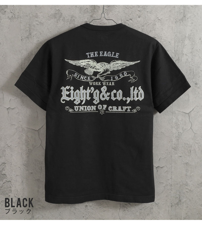 EIGHT-G(エイトジー)　SHORT SLEEVE T-SHIRT "UNION OF CRAFT" プリント半袖Tシャツ8ST-40