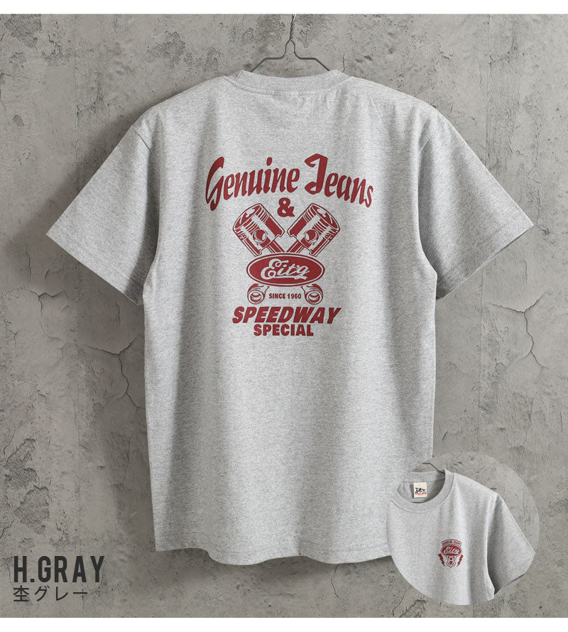EIGHT-G(エイトジー)　SHORT SLEEVE T-SHIRT "GENUINE JEANS" プリント半袖Tシャツ　	8ST-TS45
