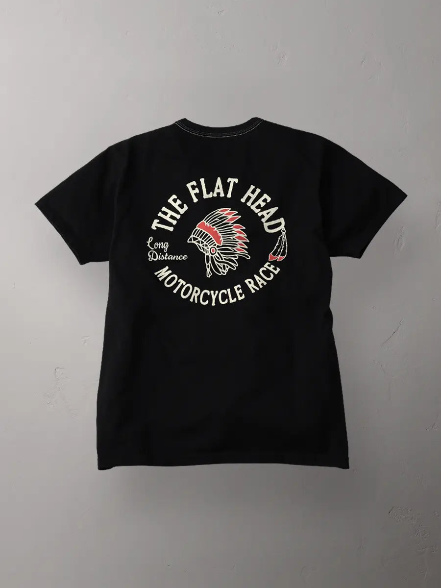 THE FLAT HEAD フラッドヘッド   3本針の1本外し Tシャツ FN-THC-048