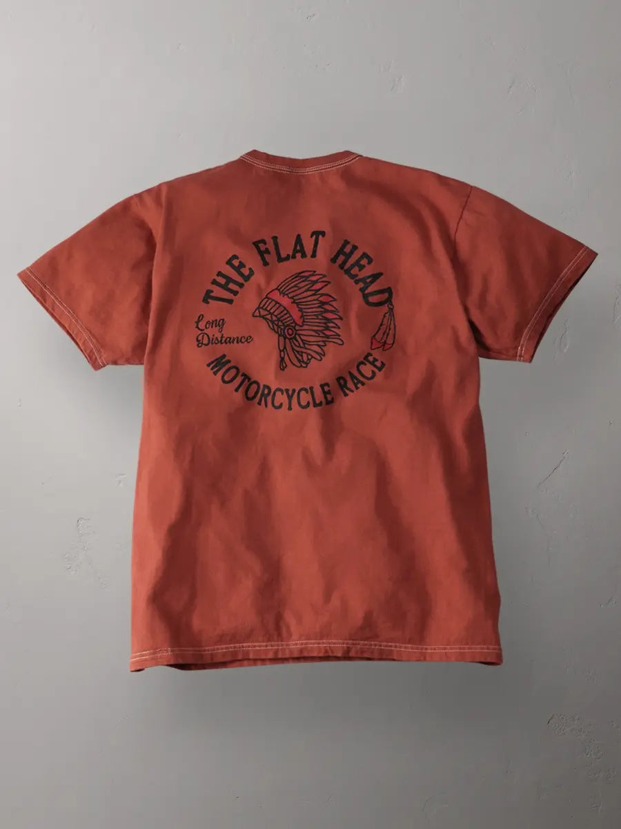 THE FLAT HEAD フラッドヘッド   3本針の1本外し Tシャツ FN-THC-048