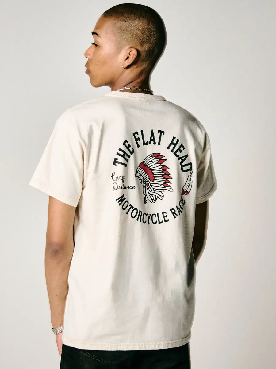 THE FLAT HEAD フラッドヘッド   3本針の1本外し Tシャツ FN-THC-048