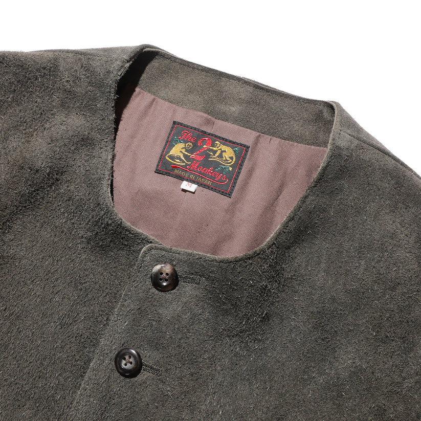 JELADO  The 2 Monkeys Round-neck Leather Waistcoat【TM03430】
