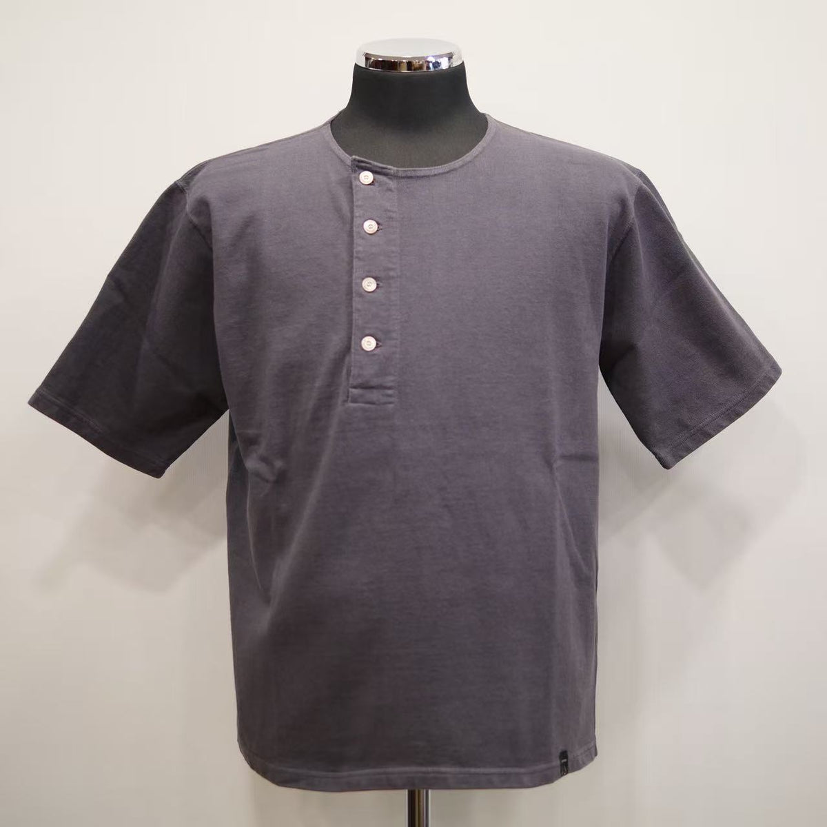PREQUEL　C1016 Stiff Cotton Henley T-shirt  ヘンリーTシャツ