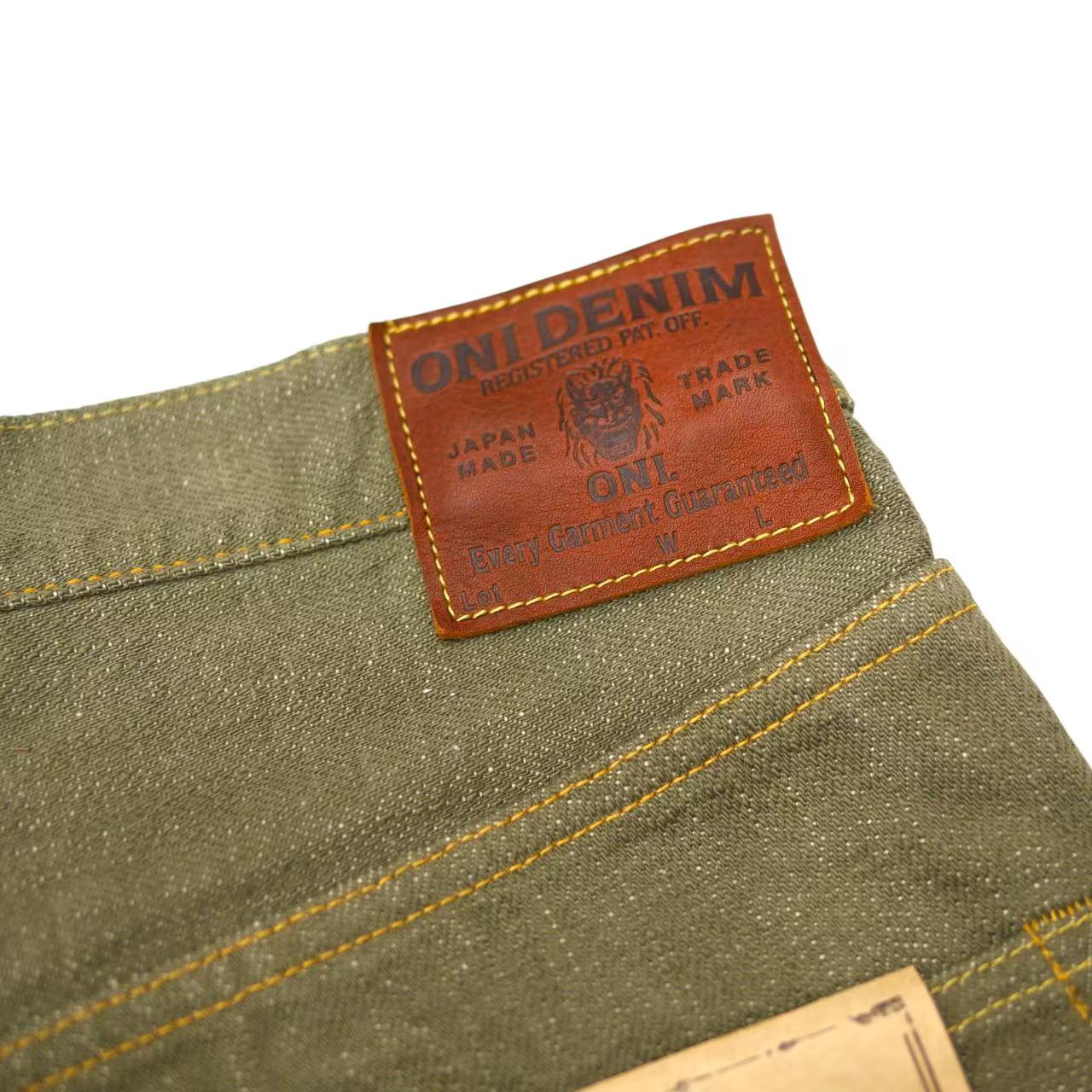 鬼デニム ONI DENIM【ONI-270OLD-18】 18ozオリーブデニム　