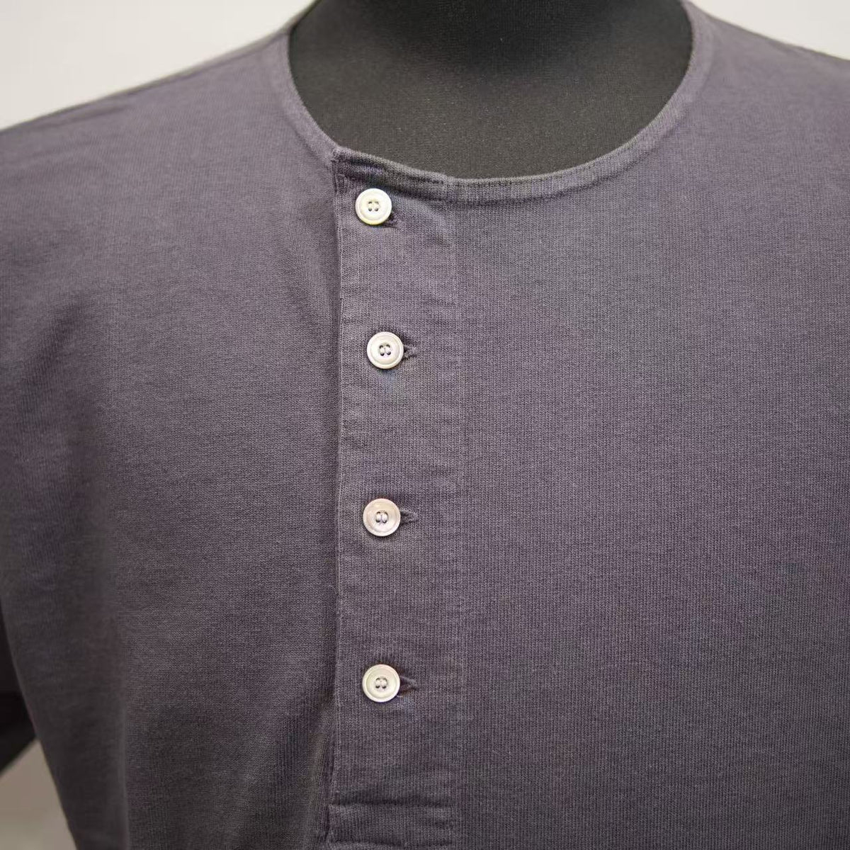 PREQUEL　C1016 Stiff Cotton Henley T-shirt  ヘンリーTシャツ