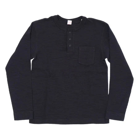 片畦ニット長袖ヘンリーネックTシャツ  662531