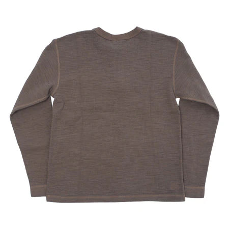 片畦ニット長袖ヘンリーネックTシャツ  662531
