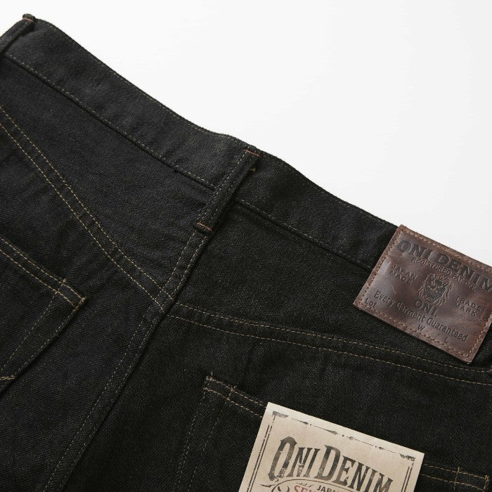 鬼デニム ONI DENIM 2025 春 新作【246-BKOL】 メンズデニム ブランドジーンズ ニートストレートジーンズ スリムストレート12.5oz セルビッジデニム ブラックｘオリーブ